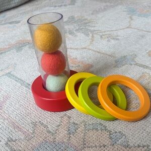 Clear Tube and Stacking Rings with felt balls